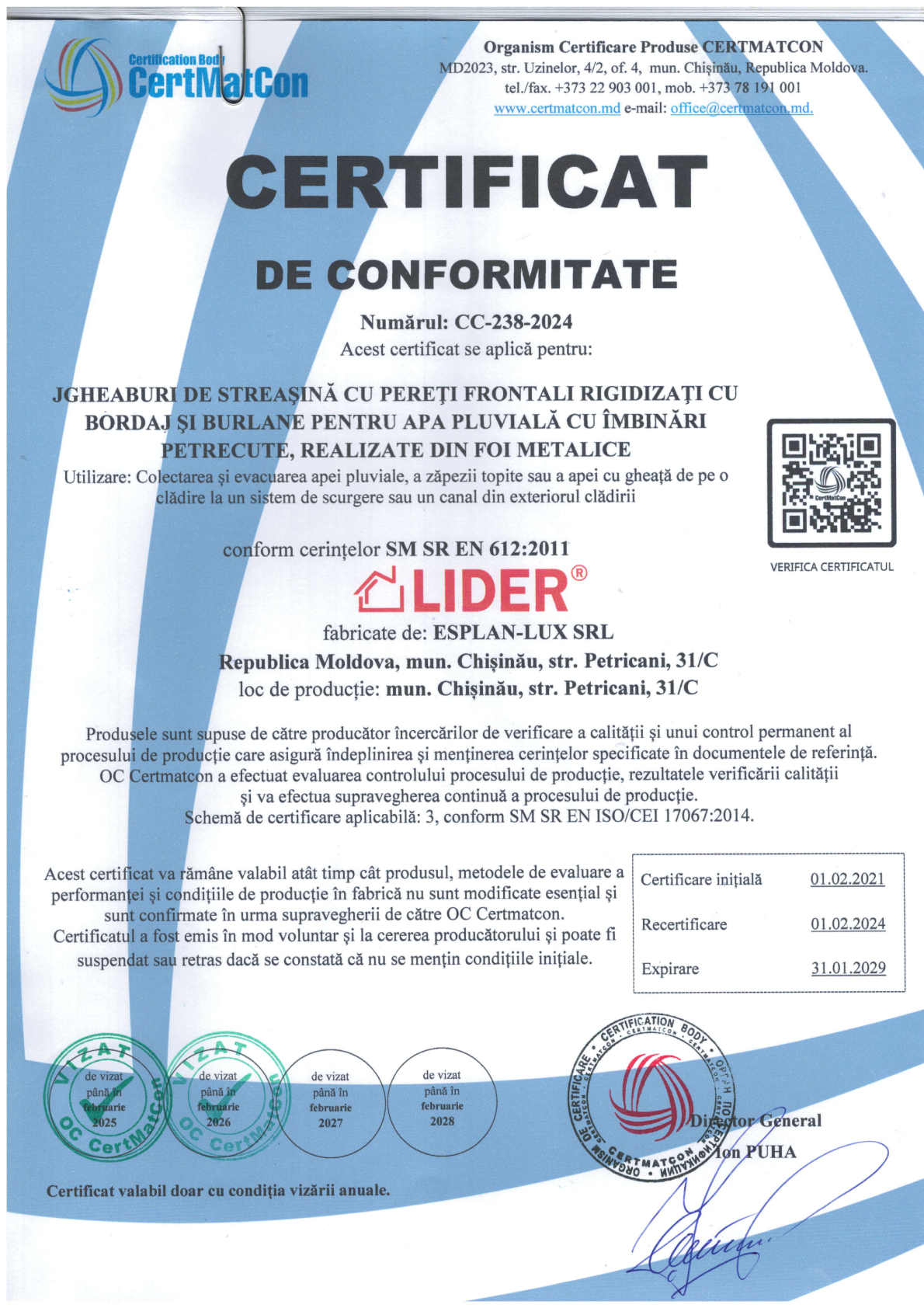 Certificate preview